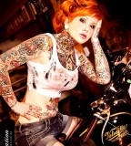 red hair girl tattoo retro girl
