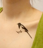 elegant bird tattoo trafarete work