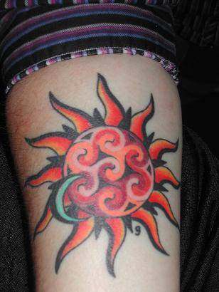 pagan tattoo sun moon