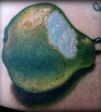 tattoo by Mike DeVries realistic pear