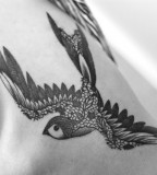 lace tattoo swallow bird