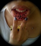 leopard tattoo print on lip