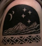 mountain at night tattoo