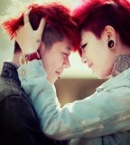 red haired couple tattoo