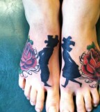 roses and puzzle people tattoo
