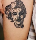 geometric marilyn monroe tattoo by diana katsko