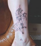 geometric unicorn tattoo by diana katsko