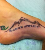 Awesome mountains foot tattoo