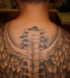 Back wings tattoo for men