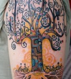 Colorful tree tattoo by David Hale