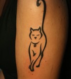 Simple black cat tattoo