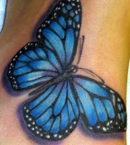 blue tattoo of butterfly