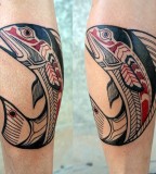 david hale tattoo black and red fish