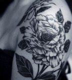 flower tattoos black and white design