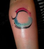 ondrash tattoo red and blue circle