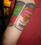 pop art tattoo soup cans inspired by andy warhol