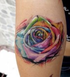 quality flower tattoo in paint art