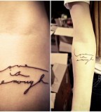 typographic tattoo love is enough