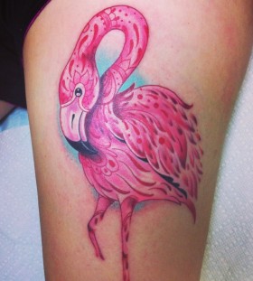 Bright flamingo tattoo
