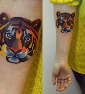 Colorful tiger tattoo