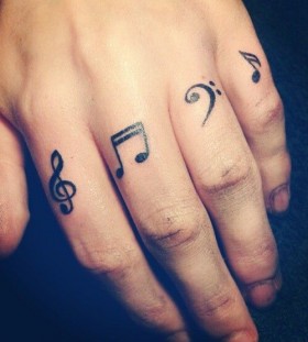 Fingers music tattoo