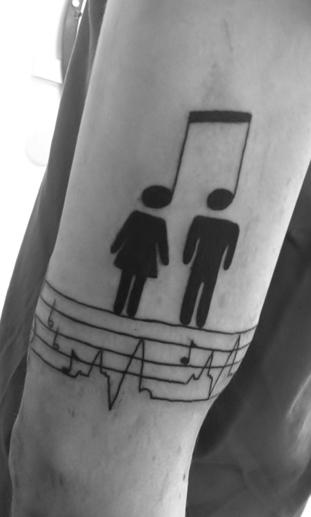 Music and people couples tattoo