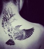Pretty bird tattoo