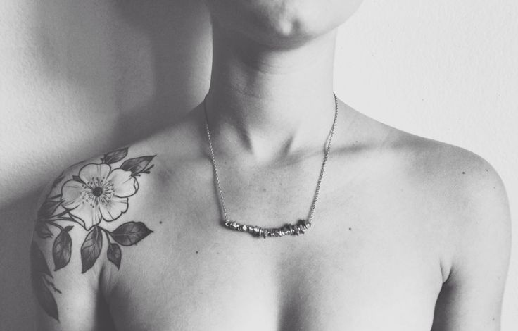 Flower Shoulder Tattoo Black And White