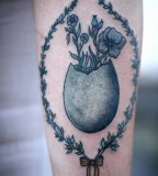 alice carrier tattoo blue egg and wild flower