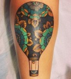 alice carrier tattoo flowery hot air balloon