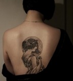 back tattoo design for women mucha inspired tattoo