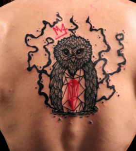 bird tattoo on back by matik
