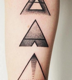 black ink equilateral triangles tattoo