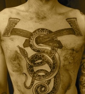 liam sparkes tattoo snake and axes