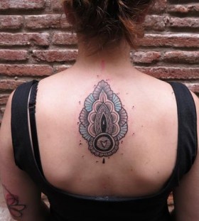 ornamental tattoo on back by matik