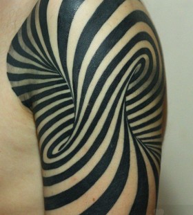 stripes patterned tattoo