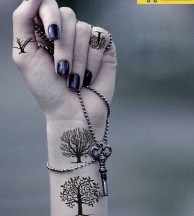 wrist tattoo trees grow up