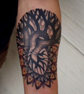 Black trees ornaments tattoo by Gemma Pariente