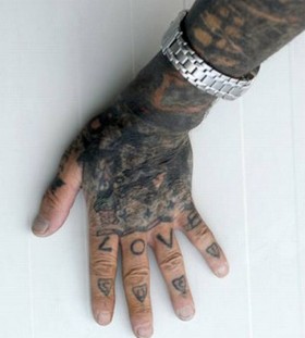 Fingers and hand prison tattoos