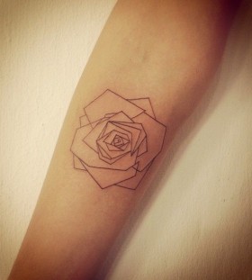 Rose origami tattoo