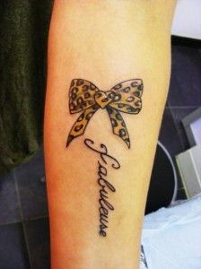 Simle bow with leopard tattoo