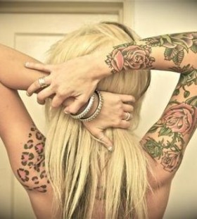 Woman leopard tattoo