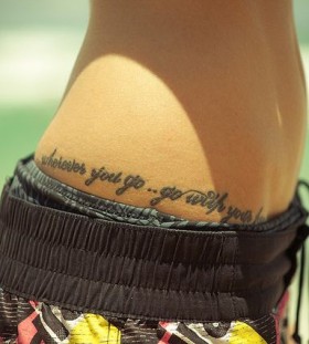 Words hip tattoo