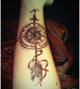 arrow tattoos with a compass