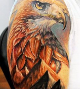 bright color animal tattoos eagle