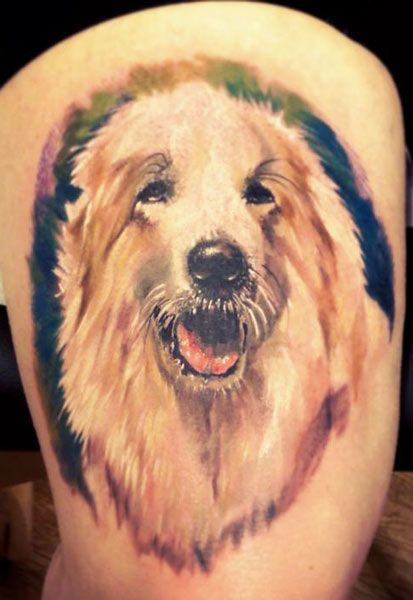 bright color animal tattoos lessy dog