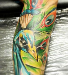 bright color animal tattoos pow