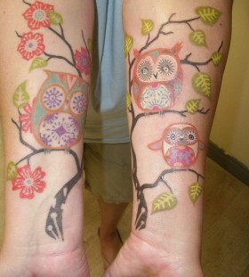 bright color animal tattoos pure colors