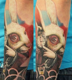 bright color animal tattoos rabbit