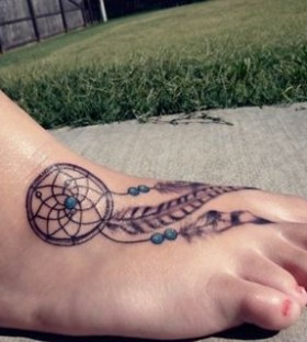 small Dreamcatcher Tattoo cool foot